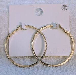 FINAL MARKDOWN Blingy 2" gold earrings with crystals